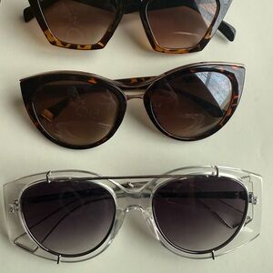 Stylish Women's Sunglasses Set - Multi Brown, and Clear